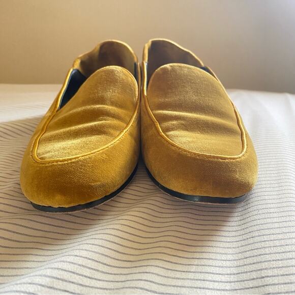 J. McLaughlin Velvet Loafer Mustard yellow slipper size 7 - Picture 4 of 6